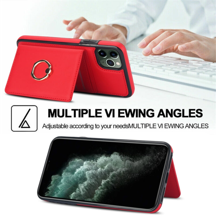 For iPhone 11 Pro RFID Anti-theft Card Ring Holder Phone Case