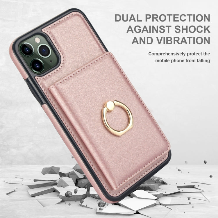 For iPhone 11 Pro RFID Anti-theft Card Ring Holder Phone Case