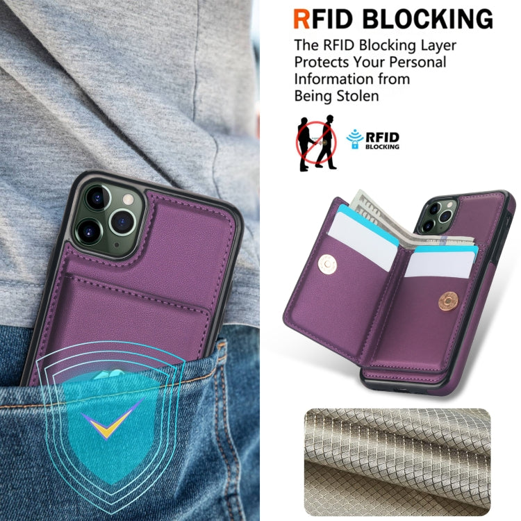 For iPhone 11 Pro RFID Anti-theft Card Ring Holder Phone Case