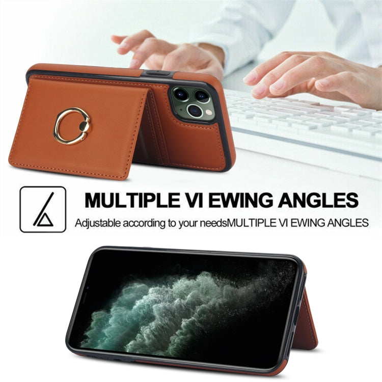For iPhone 11 Pro RFID Anti-theft Card Ring Holder Phone Case
