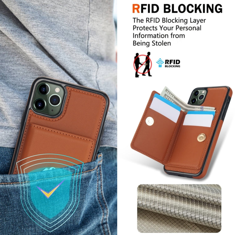 For iPhone 11 Pro RFID Anti-theft Card Ring Holder Phone Case