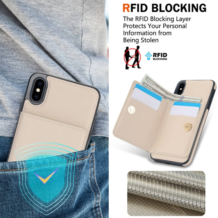 For iPhone XS / X RFID Anti-theft Card Ring Holder Phone Case