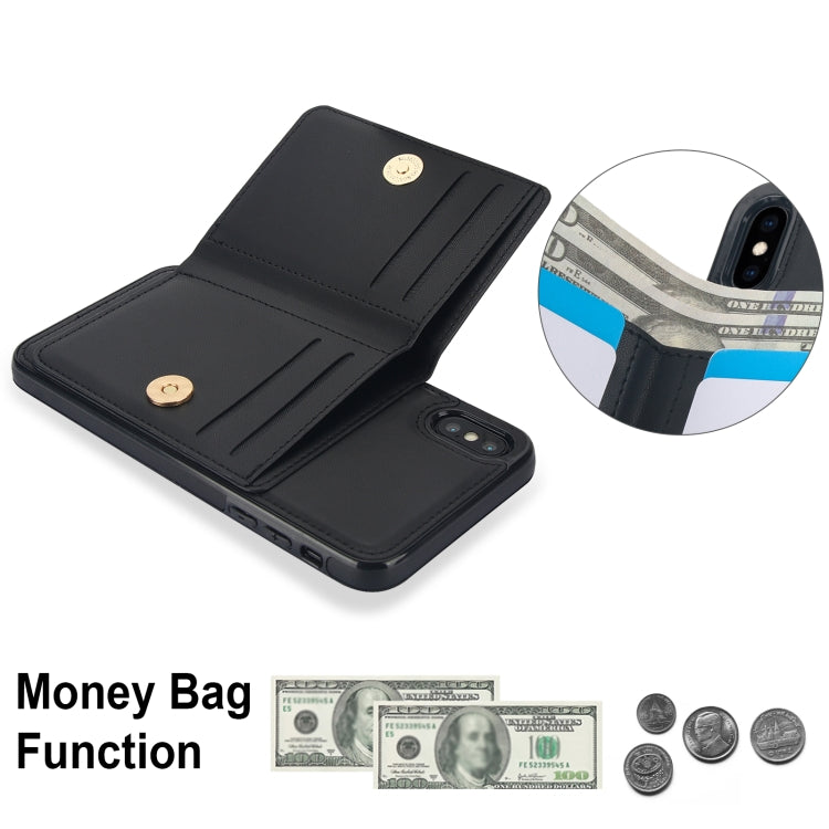 For iPhone XS / X RFID Anti-theft Card Ring Holder Phone Case