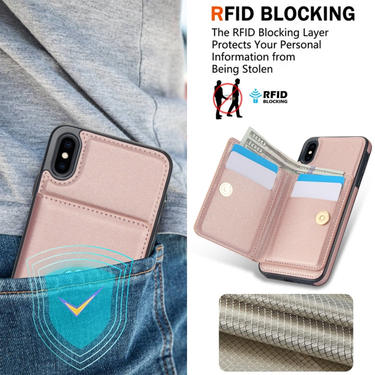 For iPhone XS / X RFID Anti-theft Card Ring Holder Phone Case