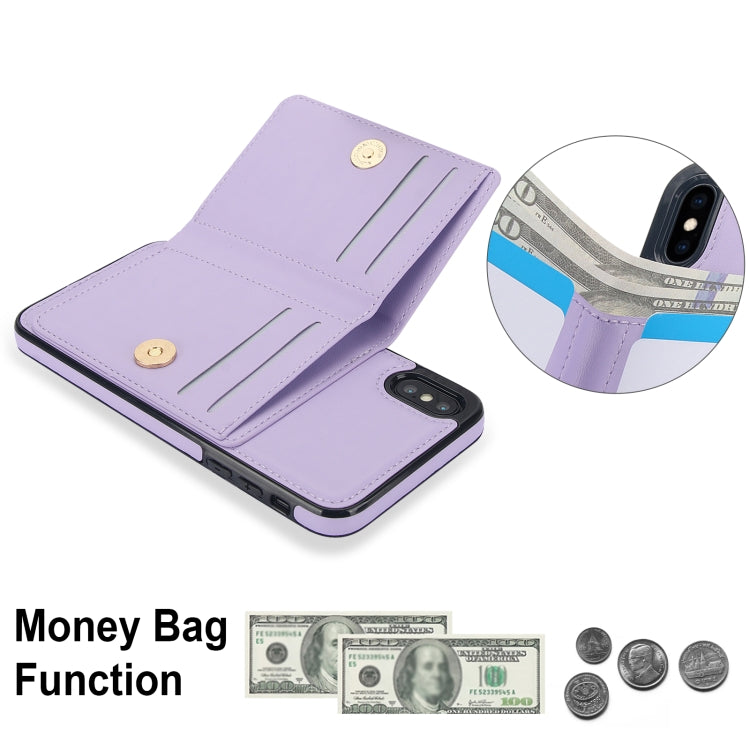 For iPhone XS / X RFID Anti-theft Card Ring Holder Phone Case