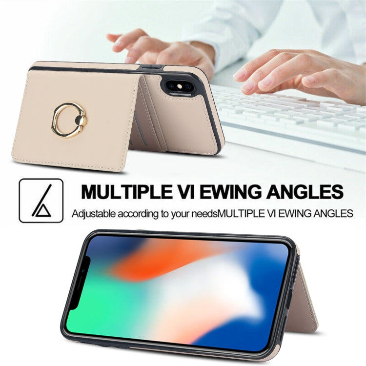 For iPhone XR RFID Anti-theft Card Ring Holder Phone Case