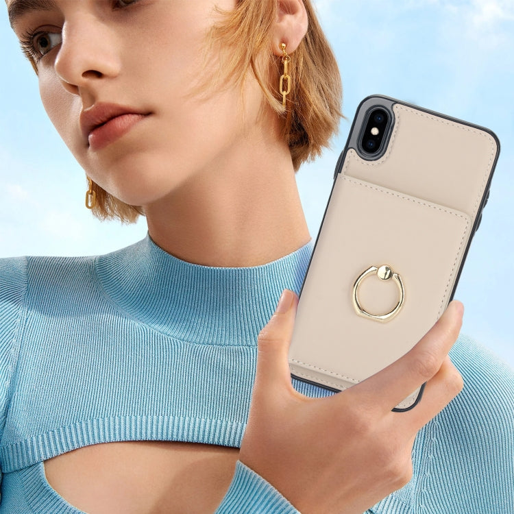For iPhone XR RFID Anti-theft Card Ring Holder Phone Case