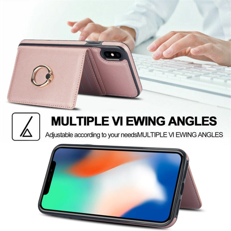 For iPhone XR RFID Anti-theft Card Ring Holder Phone Case
