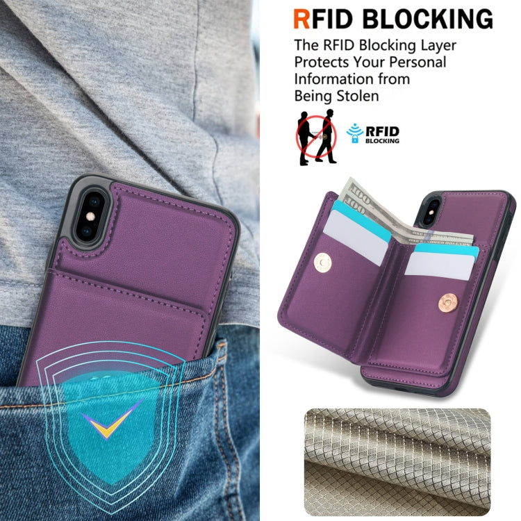 For iPhone XR RFID Anti-theft Card Ring Holder Phone Case