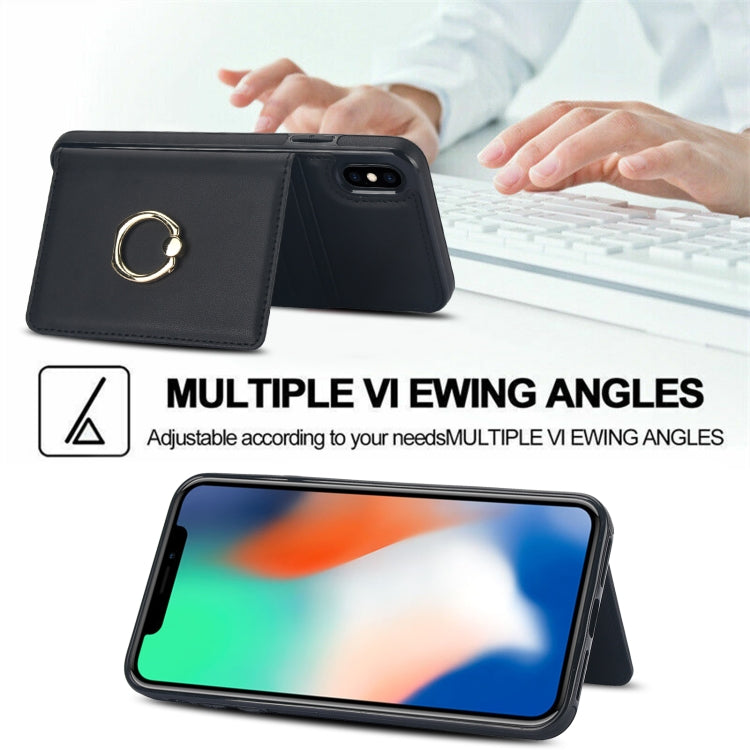 For iPhone XS Max RFID Anti-theft Card Ring Holder Phone Case