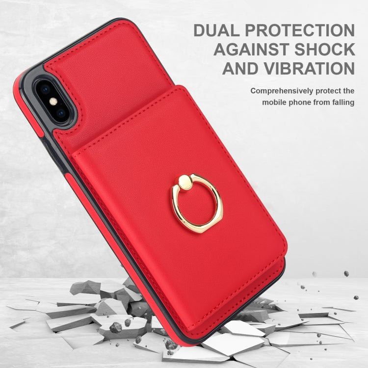 For iPhone XS Max RFID Anti-theft Card Ring Holder Phone Case