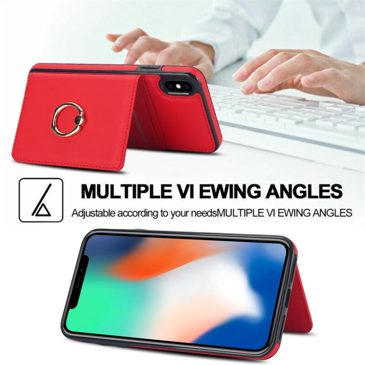 For iPhone XS Max RFID Anti-theft Card Ring Holder Phone Case
