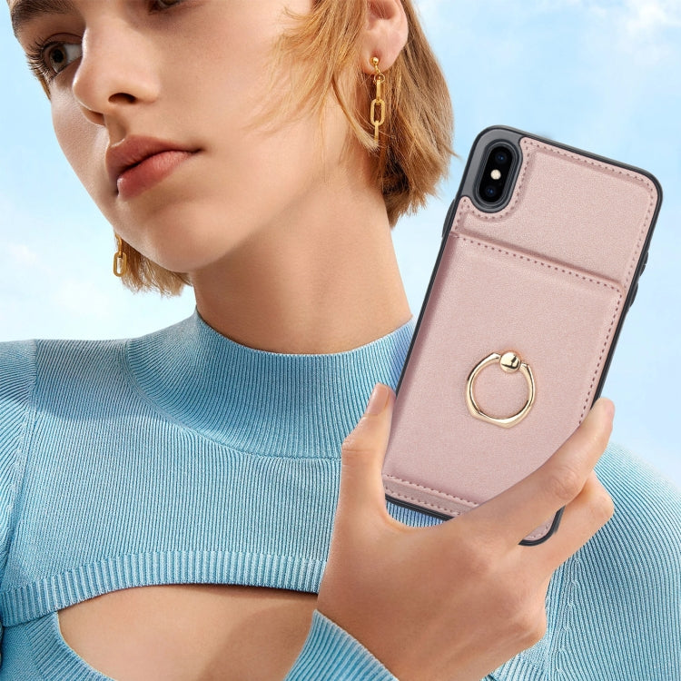 For iPhone XS Max RFID Anti-theft Card Ring Holder Phone Case