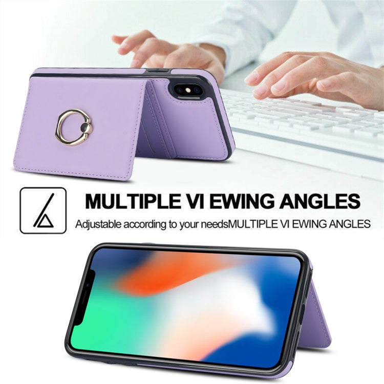 For iPhone XS Max RFID Anti-theft Card Ring Holder Phone Case