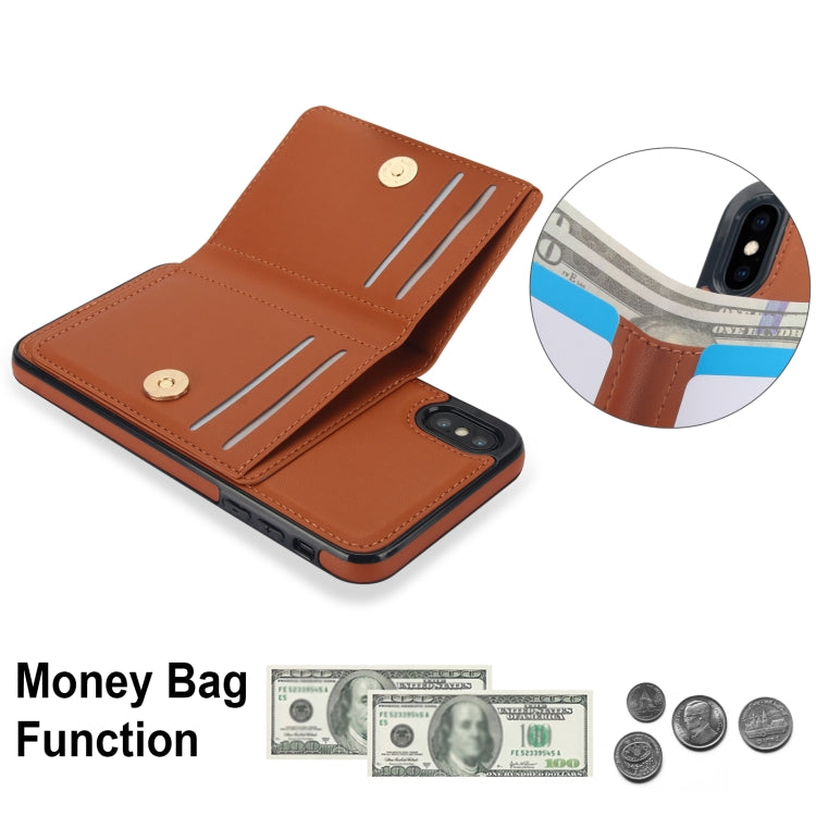 For iPhone XS Max RFID Anti-theft Card Ring Holder Phone Case