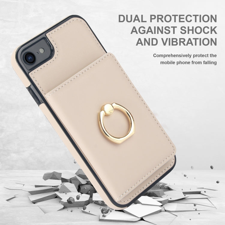 For iPhone 8 Plus / 7 Plus RFID Anti-theft Card Ring Holder Phone Case