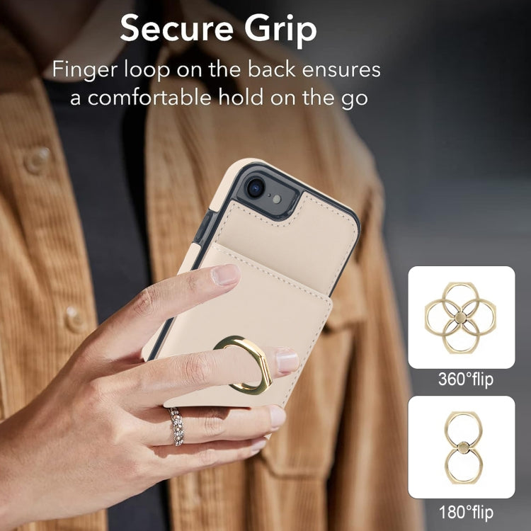 For iPhone 8 Plus / 7 Plus RFID Anti-theft Card Ring Holder Phone Case