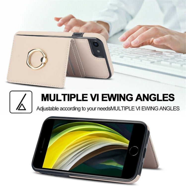 For iPhone 8 Plus / 7 Plus RFID Anti-theft Card Ring Holder Phone Case