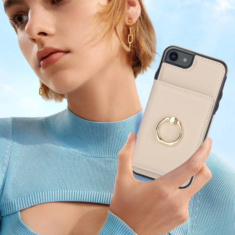 For iPhone 8 Plus / 7 Plus RFID Anti-theft Card Ring Holder Phone Case