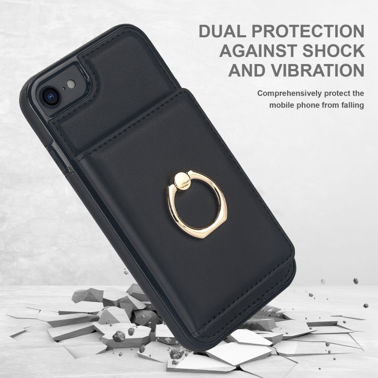 For iPhone 8 Plus / 7 Plus RFID Anti-theft Card Ring Holder Phone Case