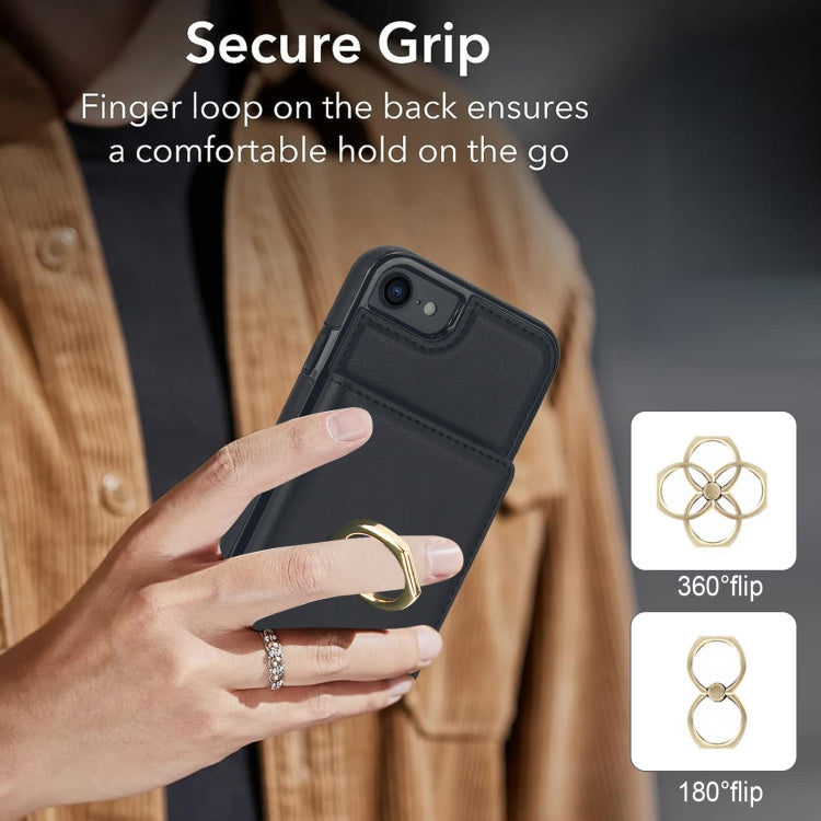 For iPhone 8 Plus / 7 Plus RFID Anti-theft Card Ring Holder Phone Case