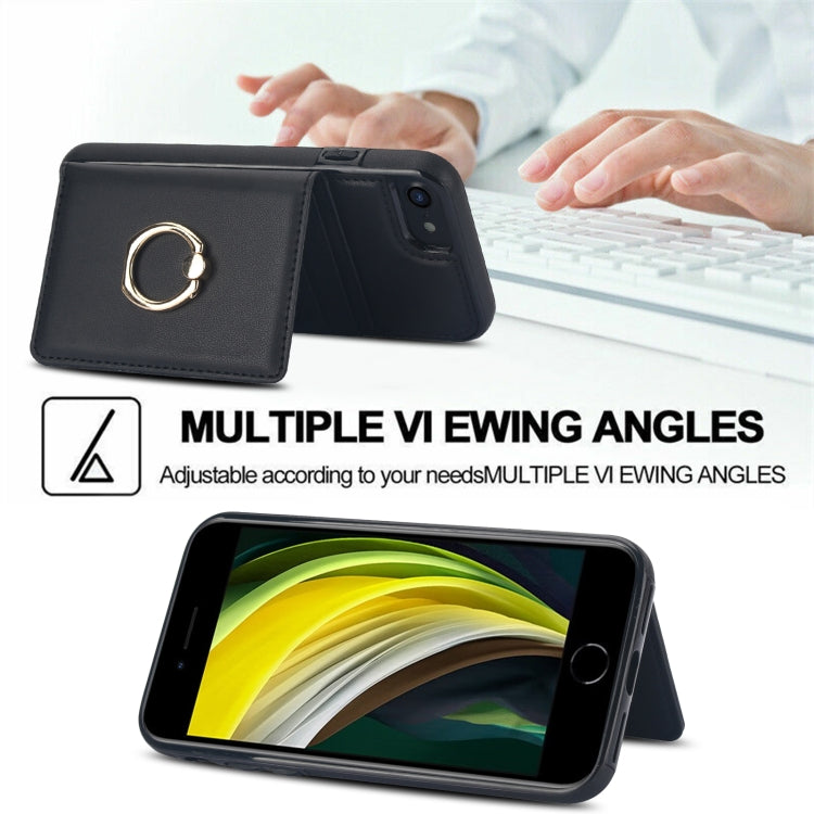 For iPhone 8 Plus / 7 Plus RFID Anti-theft Card Ring Holder Phone Case
