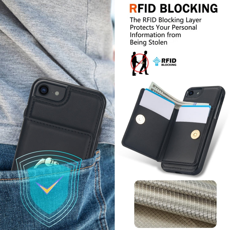 For iPhone 8 Plus / 7 Plus RFID Anti-theft Card Ring Holder Phone Case