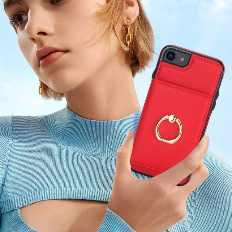 For iPhone 8 Plus / 7 Plus RFID Anti-theft Card Ring Holder Phone Case