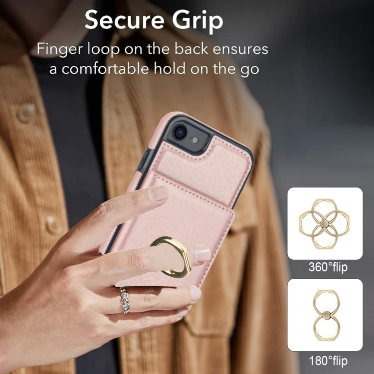For iPhone 8 Plus / 7 Plus RFID Anti-theft Card Ring Holder Phone Case