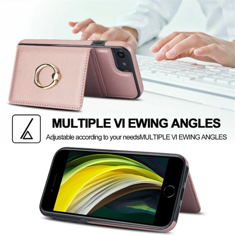 For iPhone 8 Plus / 7 Plus RFID Anti-theft Card Ring Holder Phone Case