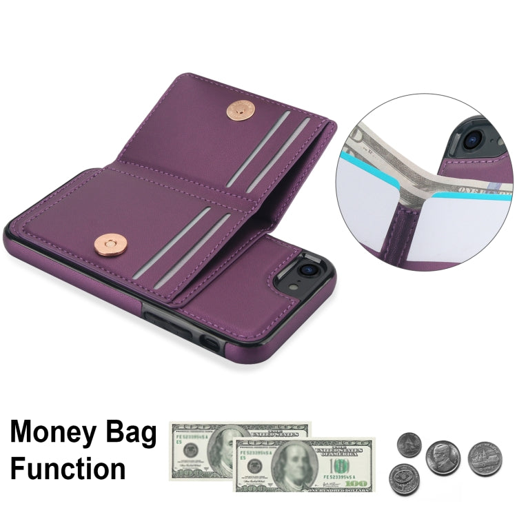 For iPhone 8 Plus / 7 Plus RFID Anti-theft Card Ring Holder Phone Case