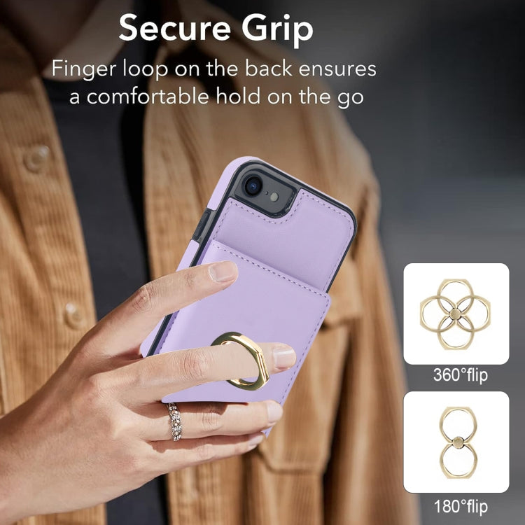 For iPhone 8 Plus / 7 Plus RFID Anti-theft Card Ring Holder Phone Case