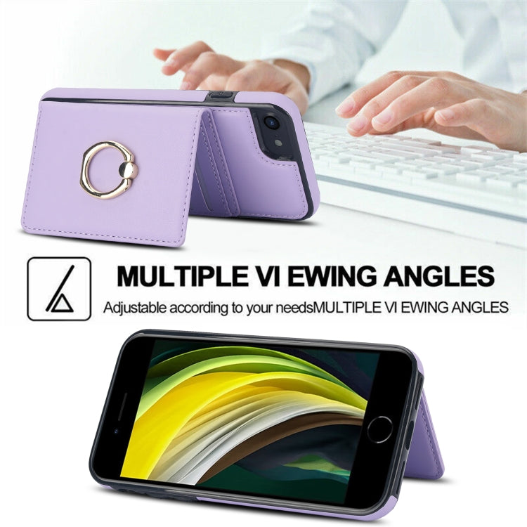 For iPhone 8 Plus / 7 Plus RFID Anti-theft Card Ring Holder Phone Case