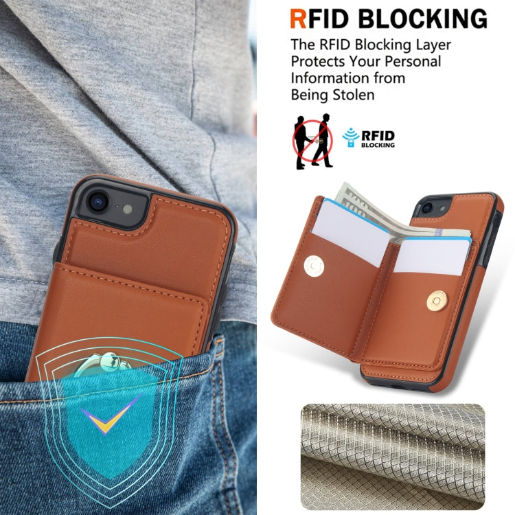 For iPhone 8 Plus / 7 Plus RFID Anti-theft Card Ring Holder Phone Case