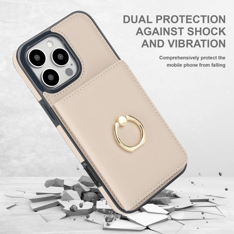 For iPhone 16 Pro Max RFID Anti-theft Card Ring Holder Phone Case