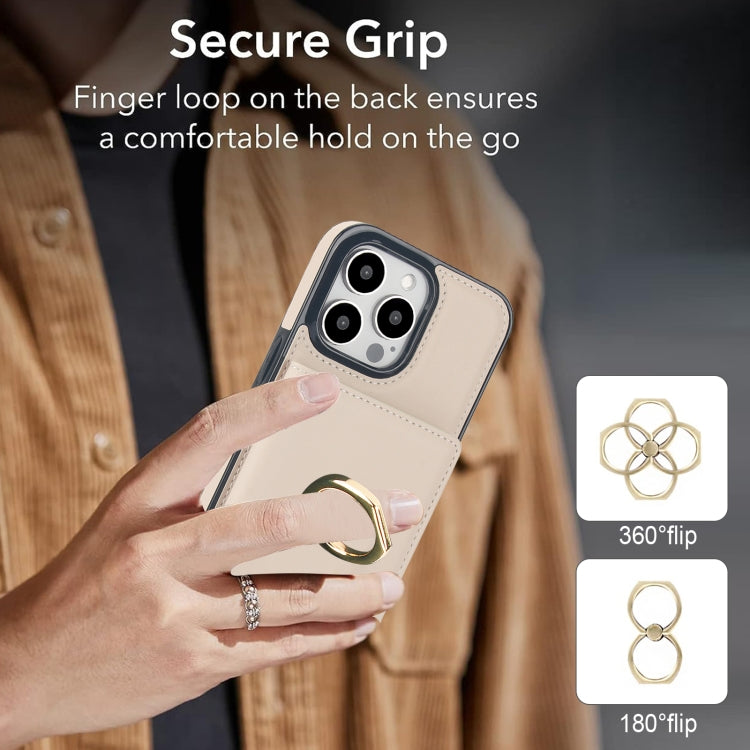 For iPhone 16 Pro Max RFID Anti-theft Card Ring Holder Phone Case