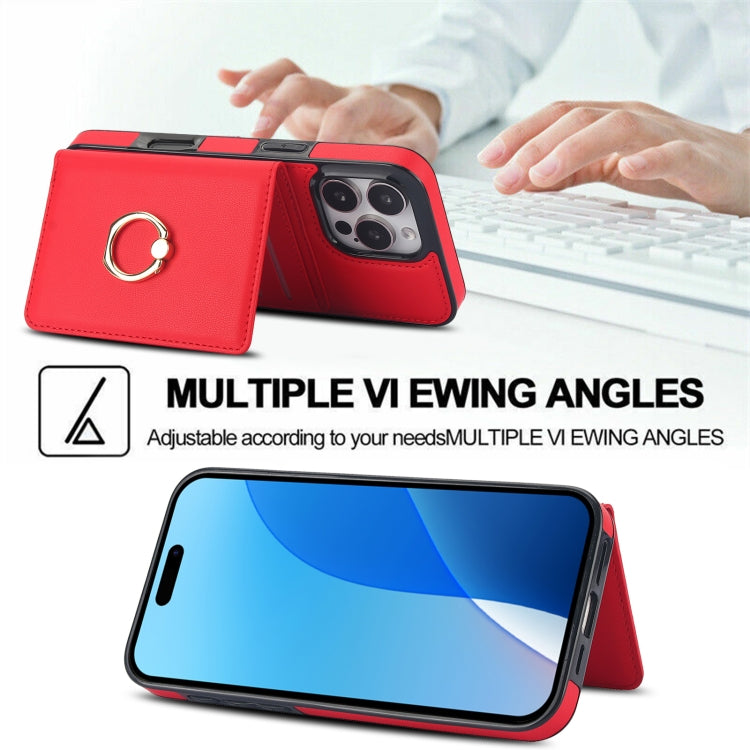 For iPhone 16 Pro Max RFID Anti-theft Card Ring Holder Phone Case