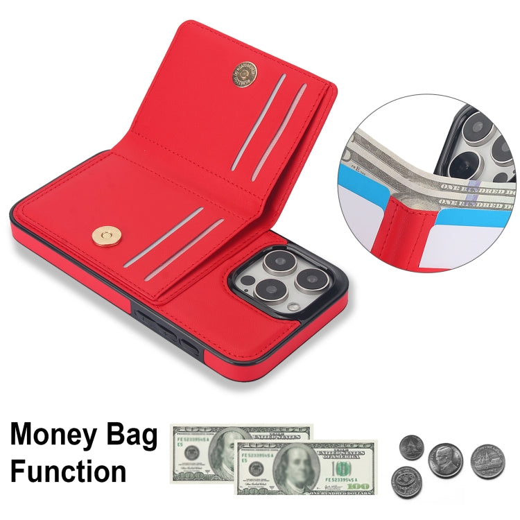 For iPhone 16 Pro Max RFID Anti-theft Card Ring Holder Phone Case