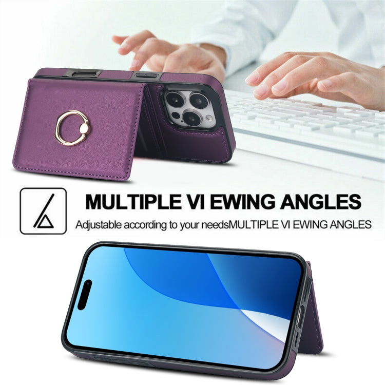 For iPhone 16 Pro Max RFID Anti-theft Card Ring Holder Phone Case