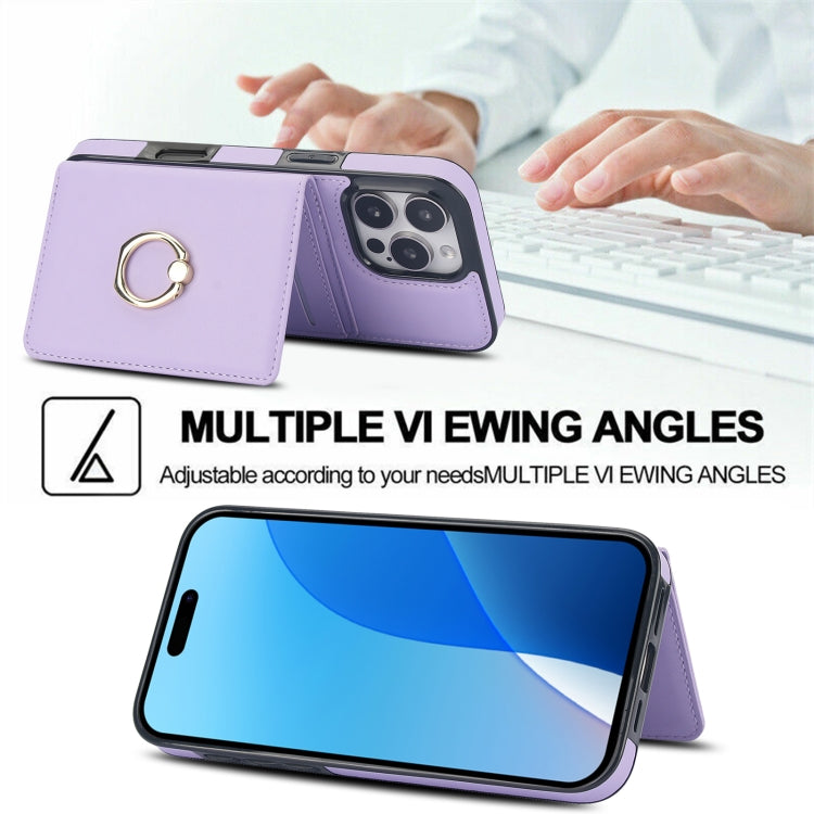 For iPhone 16 Pro Max RFID Anti-theft Card Ring Holder Phone Case
