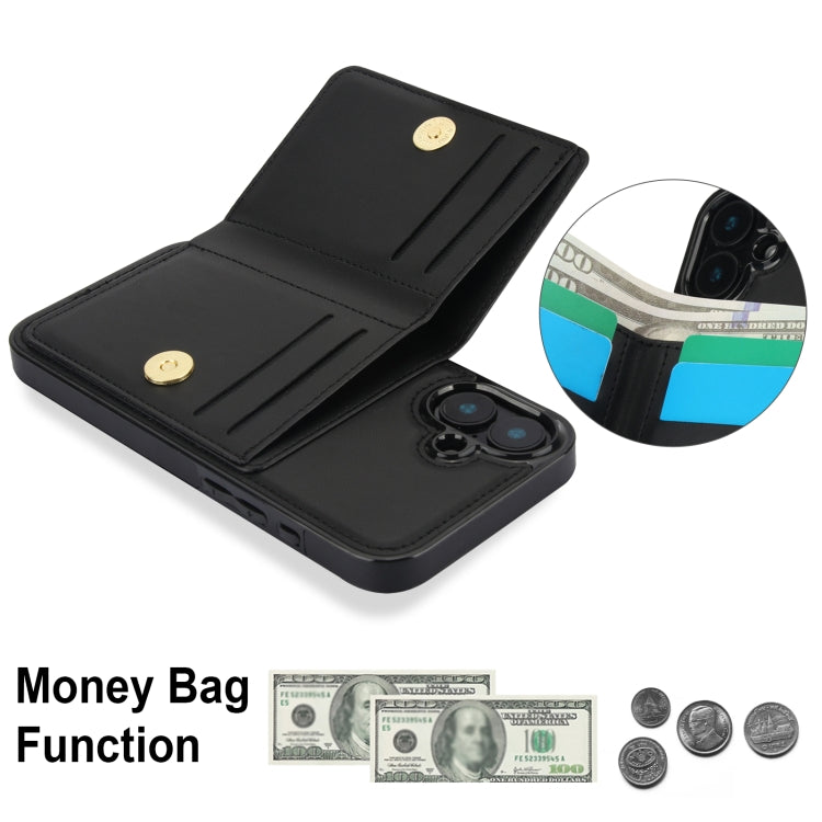 For iPhone 16 Plus RFID Anti-theft Card Ring Holder Phone Case
