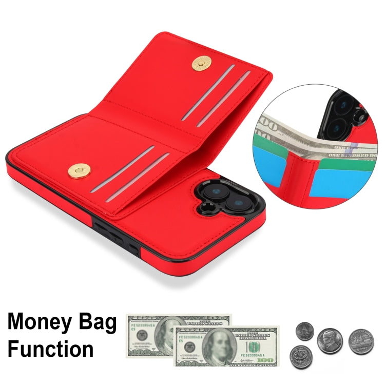 For iPhone 16 Plus RFID Anti-theft Card Ring Holder Phone Case