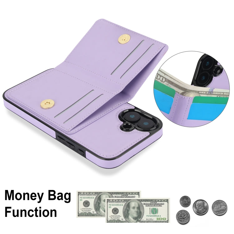 For iPhone 16 Plus RFID Anti-theft Card Ring Holder Phone Case