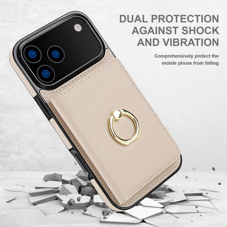 For iPhone 17 Pro Max RFID Anti-theft Card Ring Holder Phone Case