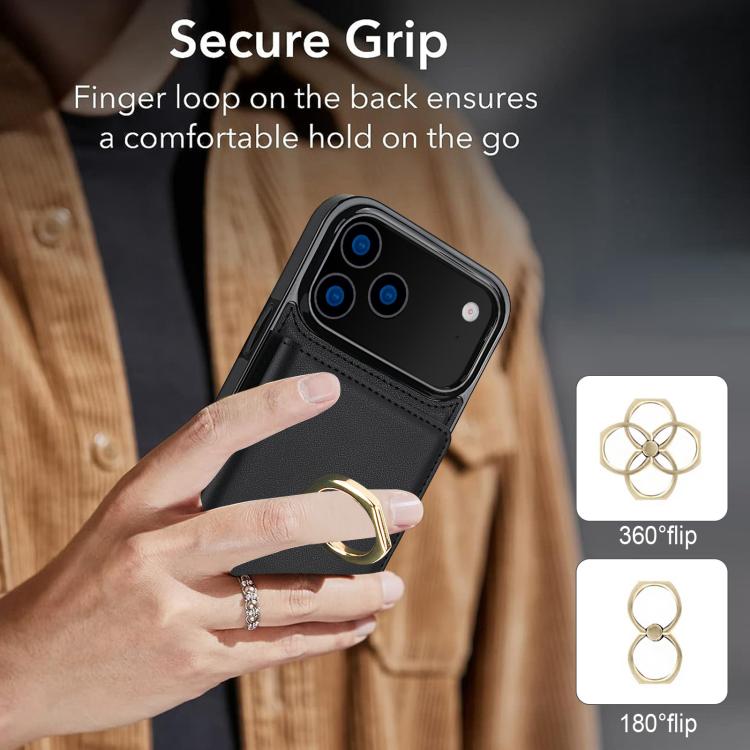 For iPhone 17 Pro Max RFID Anti-theft Card Ring Holder Phone Case
