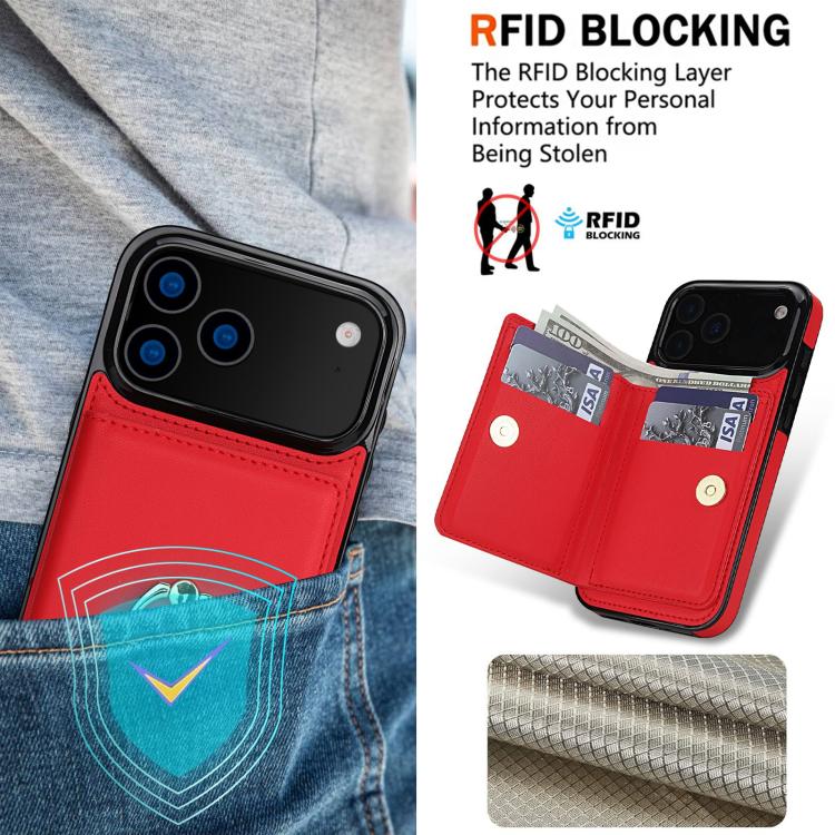 For iPhone 17 Pro Max RFID Anti-theft Card Ring Holder Phone Case