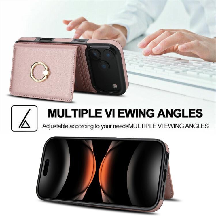 For iPhone 17 Pro Max RFID Anti-theft Card Ring Holder Phone Case