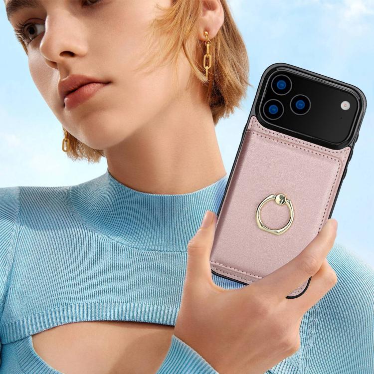 For iPhone 17 Pro Max RFID Anti-theft Card Ring Holder Phone Case