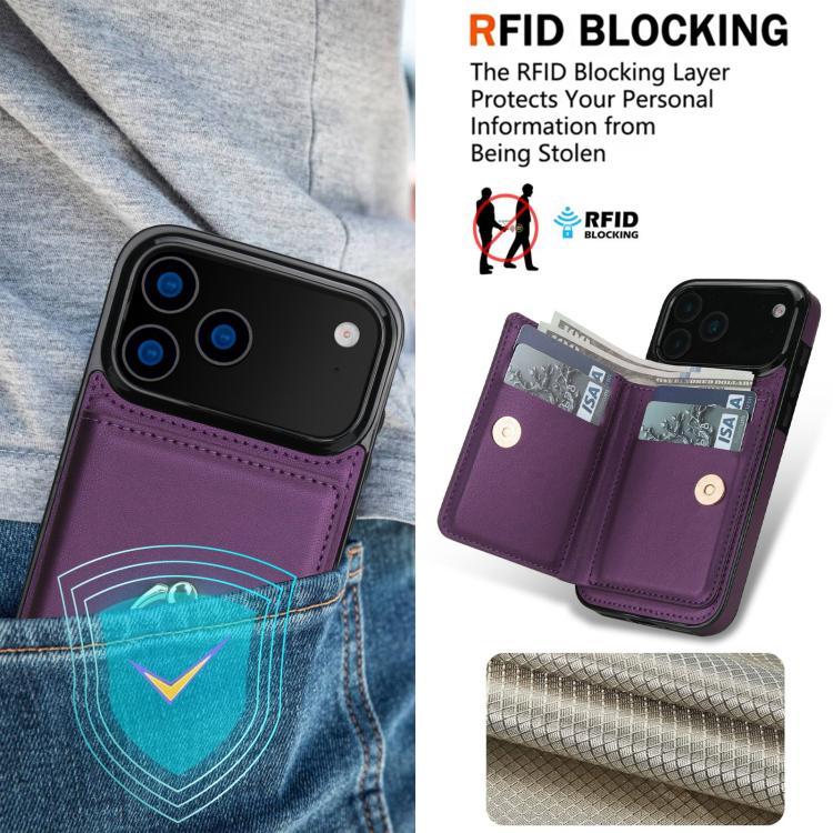For iPhone 17 Pro Max RFID Anti-theft Card Ring Holder Phone Case