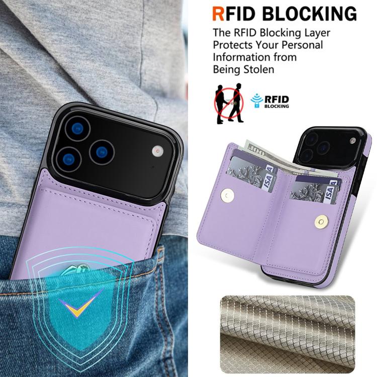 For iPhone 17 Pro Max RFID Anti-theft Card Ring Holder Phone Case